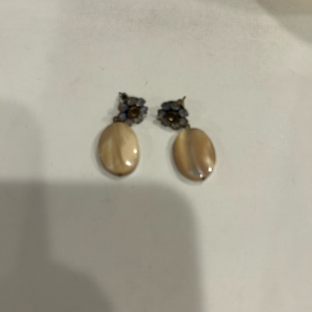 Elegant Mother of Pearl and Gold Earrings